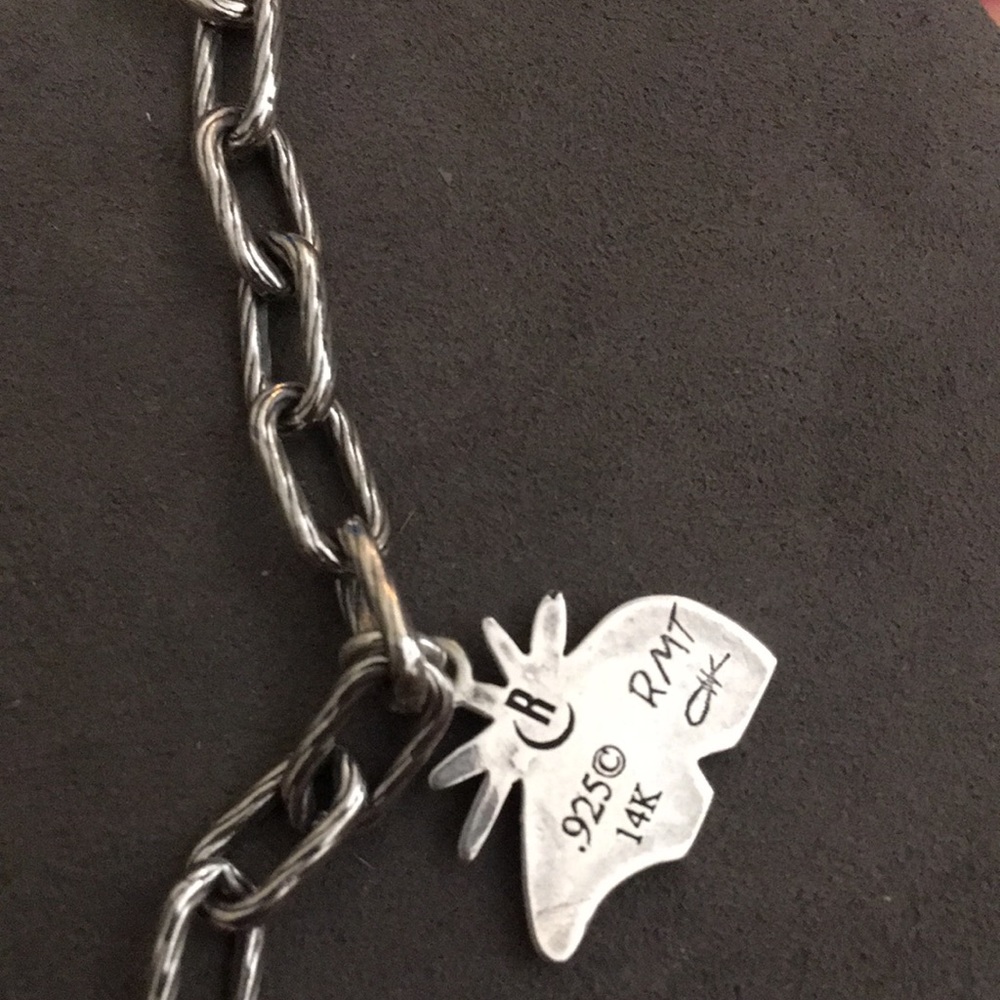 RELIOS 8 inch Sterling silver bracelet  five charms so beautiful C - Picture 11 of 11